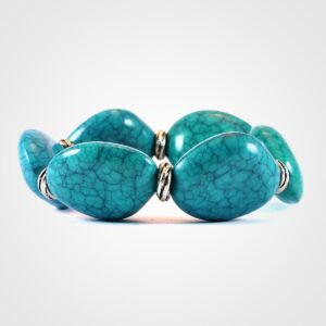 Turquoise Boho Beaded Bangle Bracelet