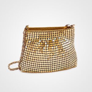 Bright Gold Party Purse With Chain Strap