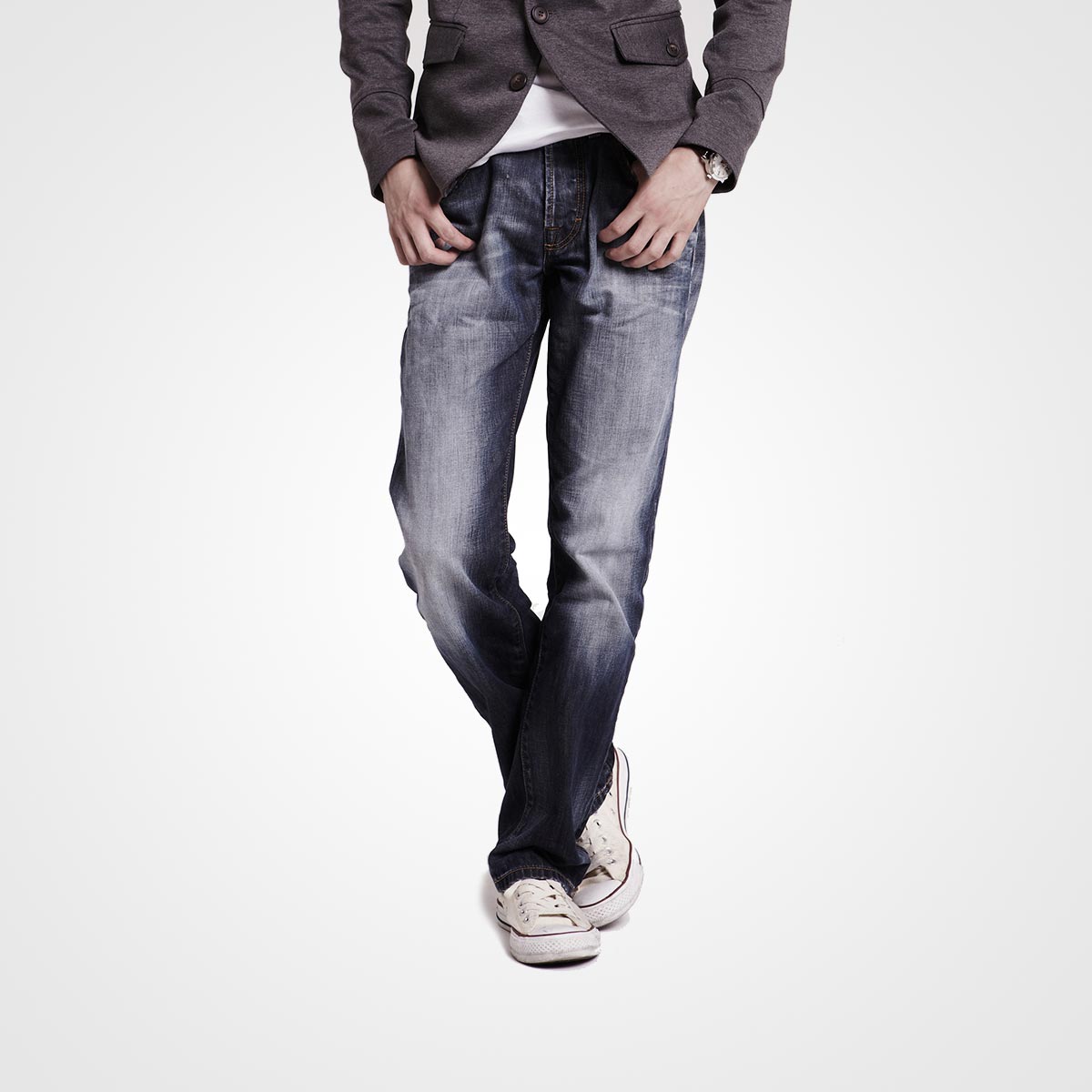 Men’s Dark Brown Straight Fit Jeans