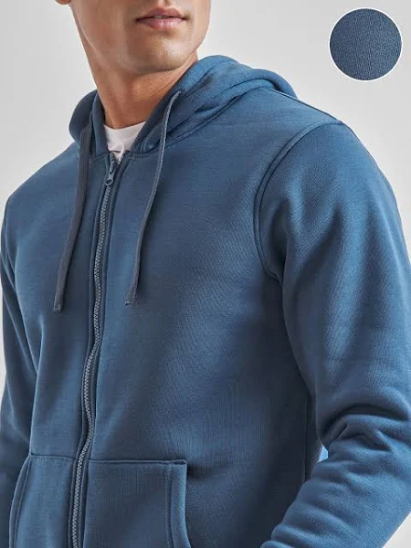 Men’s Blue Zip Hoodie – Casual Cotton Sweatshirt - Image 4
